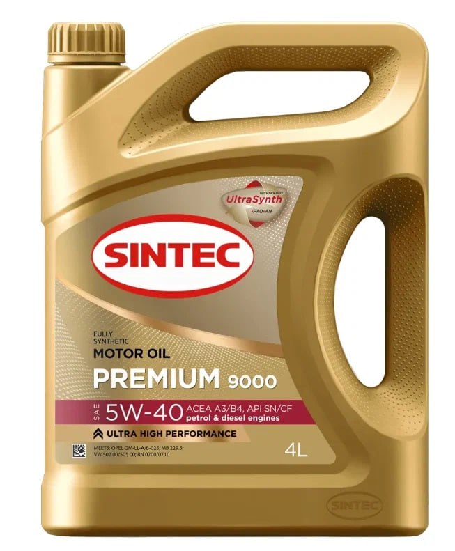 Масло мот. SINTEC Premium 9000 5/40 A3/B4 синт 4л