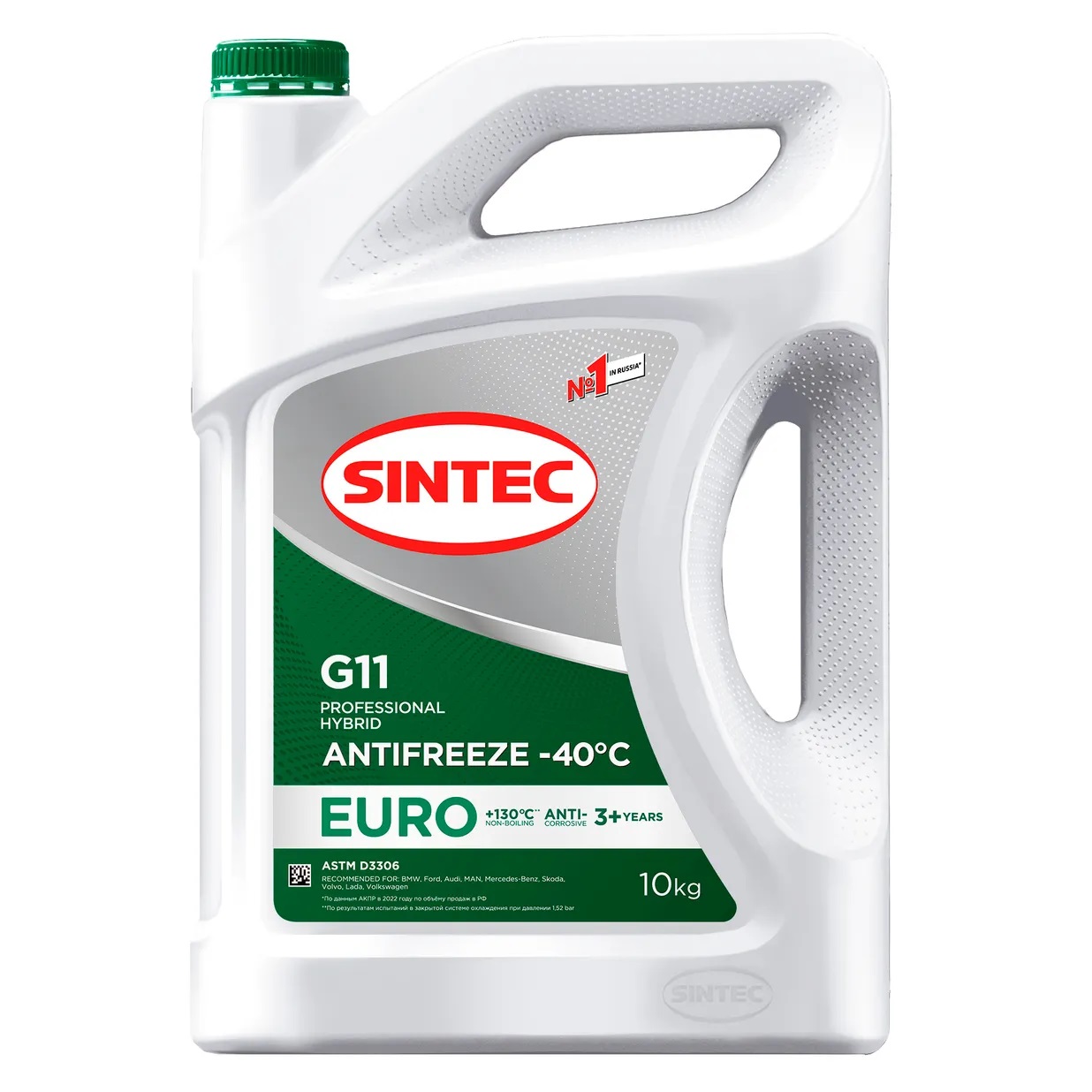 Антифриз SINTEC Euro NEW G11 зеленый 10л