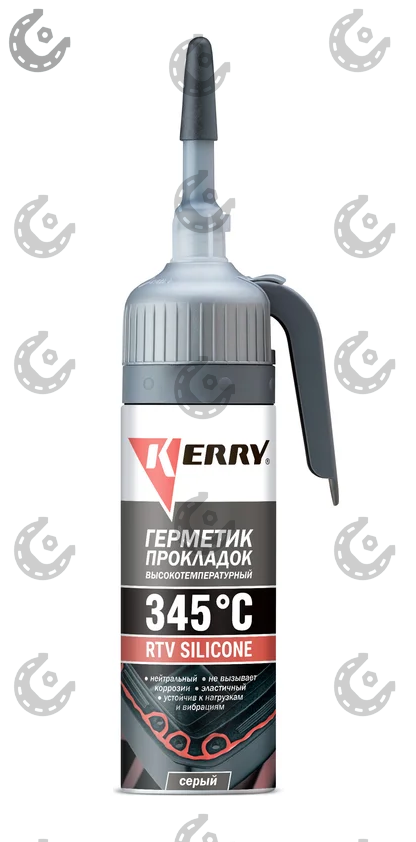 Герметик силикон. KERRY автоподача высокотемпературный нейтральный серый 160гр KR1433