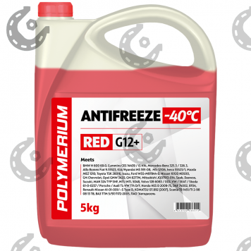 Антифриз POLYMERIUM G12+ красный 5л