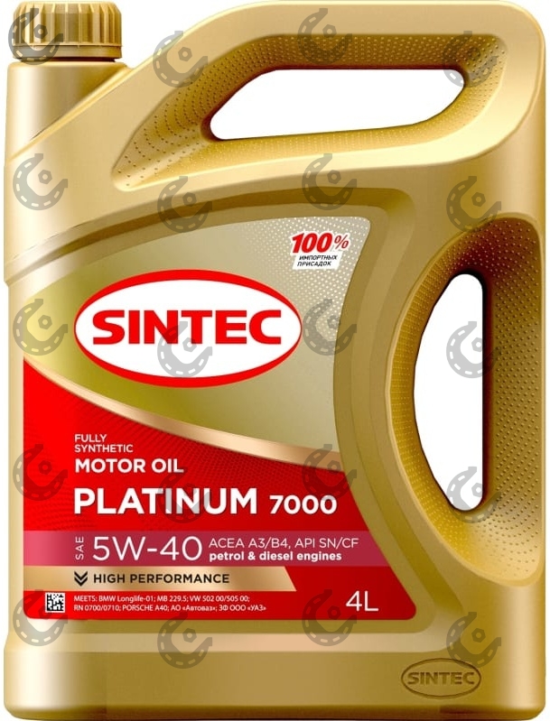 Масло мот. SINTEC Platinum 7000 5/40 SN/CF A3/B4 синт 4л
