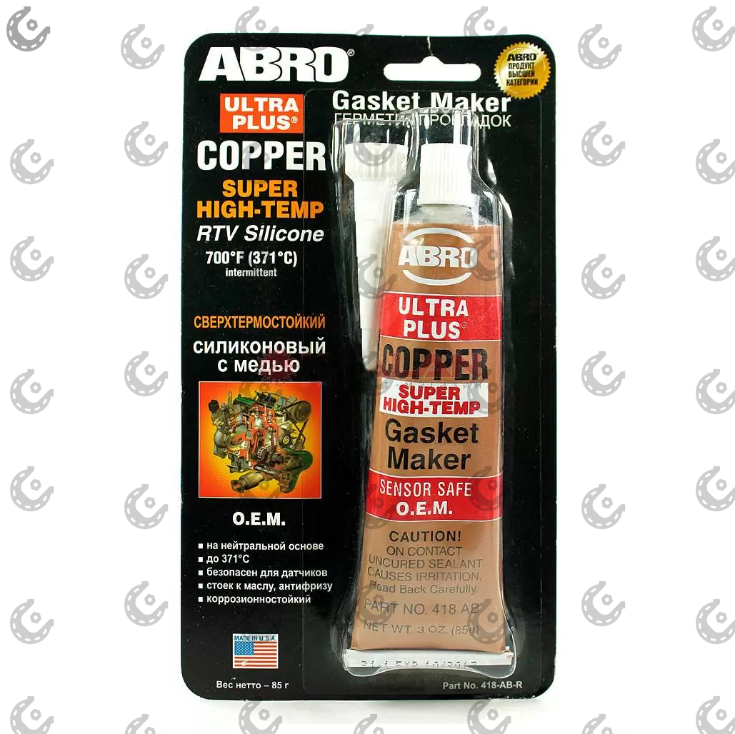 Герметик силикон. ABRO медный 85гр 418ABR