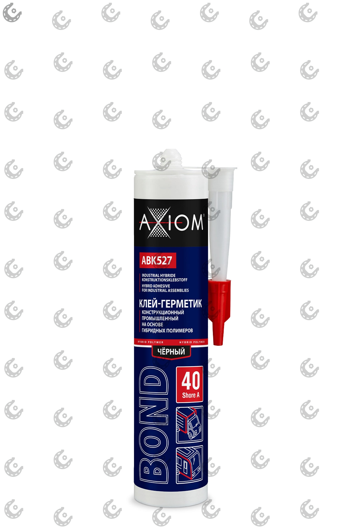 Клей-герметик конструкционный промышленный AXIOM черный туба 280мл ABK527