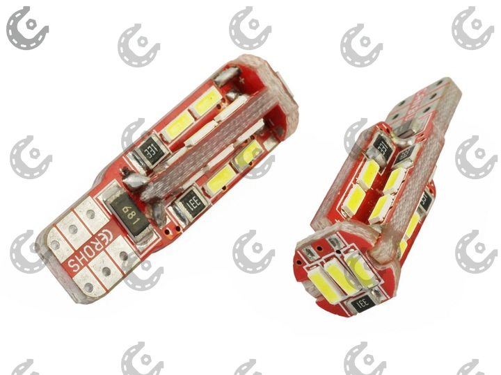 Лампочка-светодиод W5W 12V SMD-4014 белый 19-диодов с обманкой