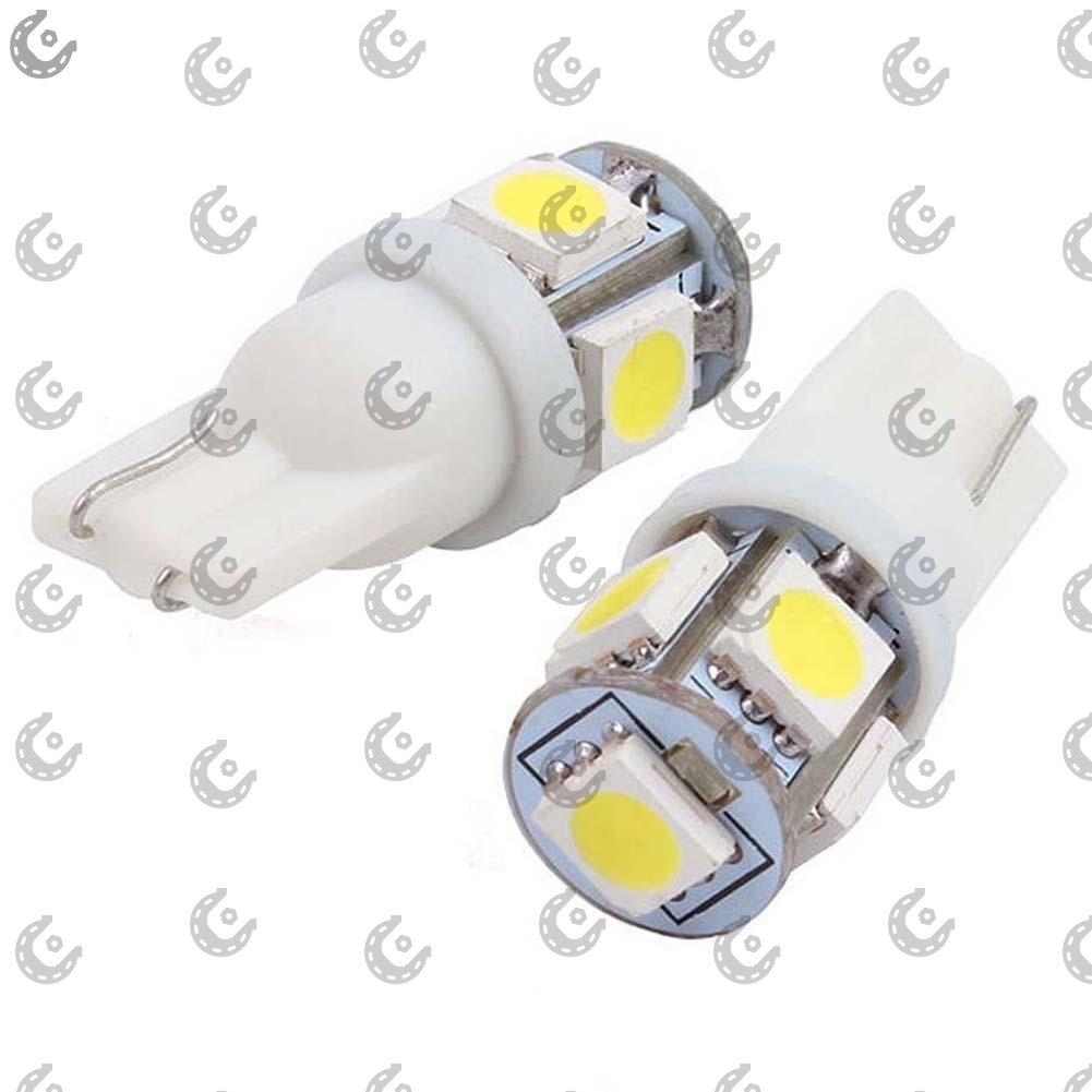 Лампочка-светодиод W5W 12V SMD-5050 белый 5-диодов