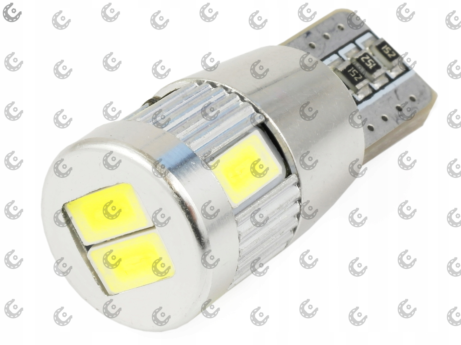 Лампочка-светодиод W5W 12V SMD-5630 белый 6-диодов мет.корп. с обманкой