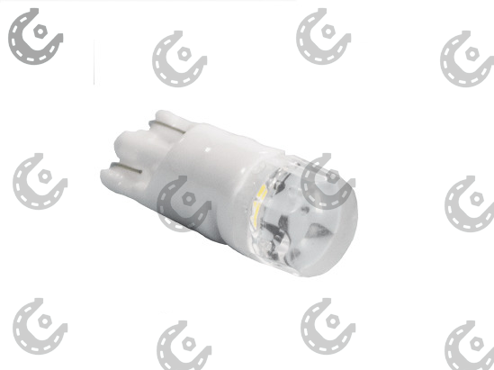 Лампочка-светодиод W5W 12V керамика (линза) белый 2-диода (выпуклый)