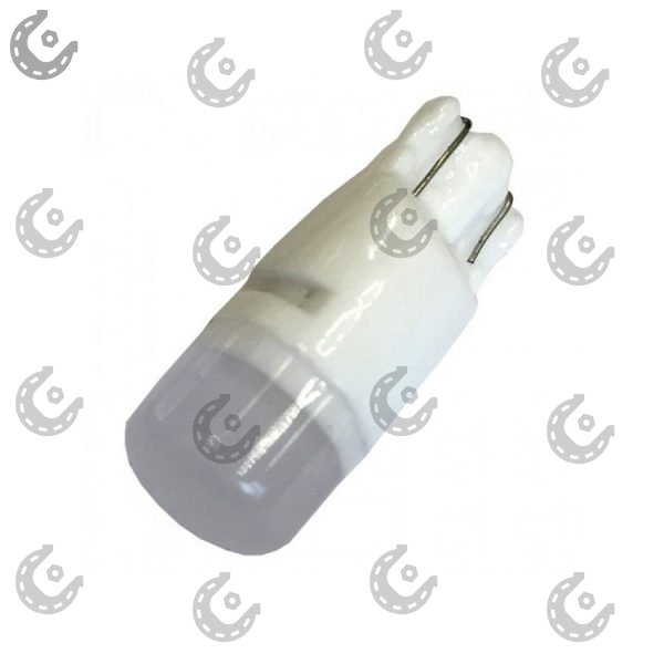 Лампочка-светодиод W5W 12V керамика (линза) белый 2-диода МАТОВЫЙ (выпуклый)