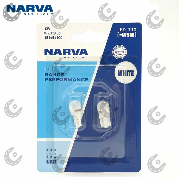 Лампочка-светодиод W5W T10 12V NARVA 6000k 18145 (к-т2шт)