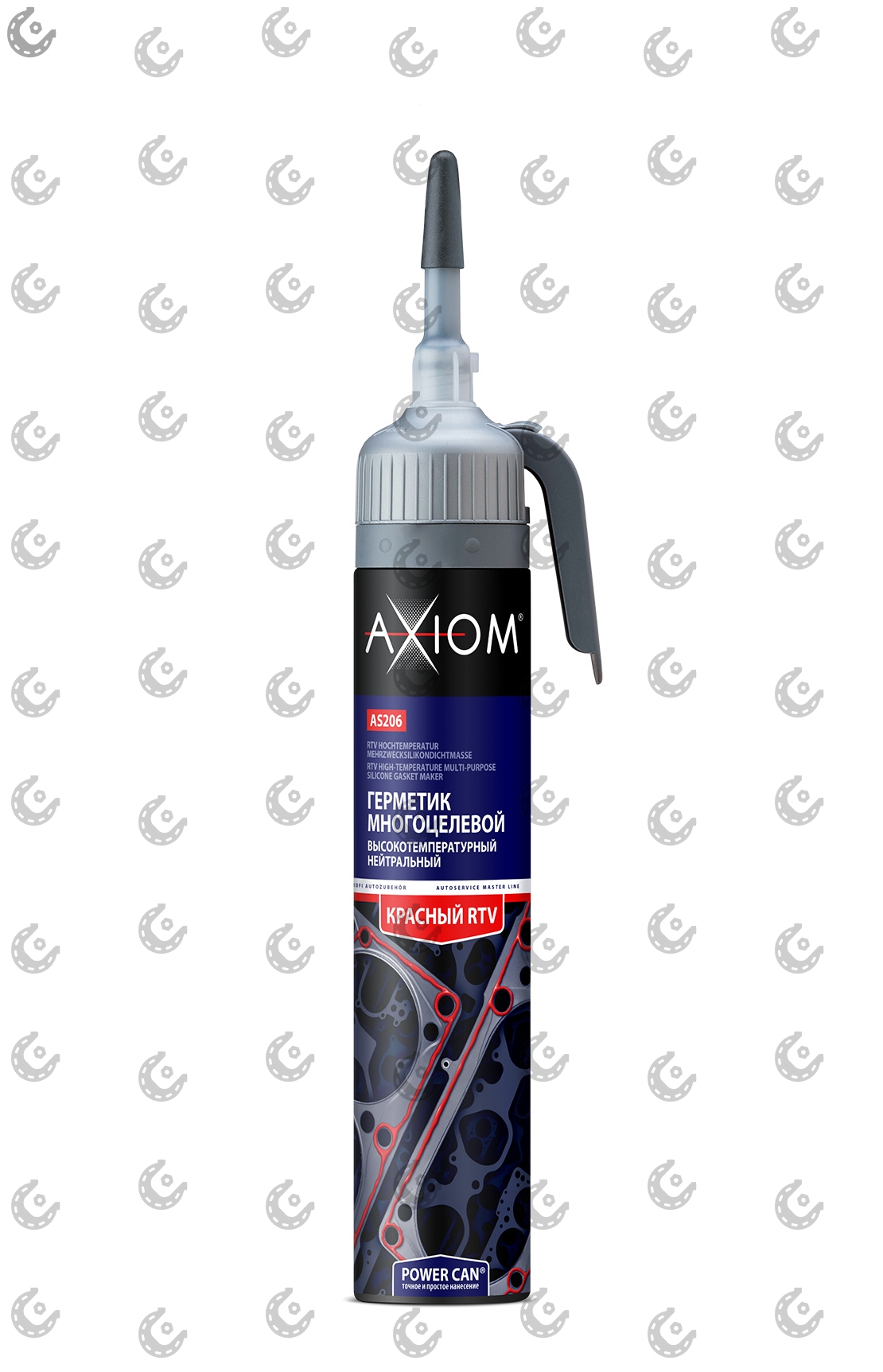 Герметик силиконовый AXIOM автоподача высокотемпературный красный 200гр AS206